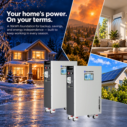 ECO-WORTHY PowerMEGA314 | 51.2V 314Ah (16kWh) Home Battery Backup | Active Balance | Fire Suppression - lithium battery