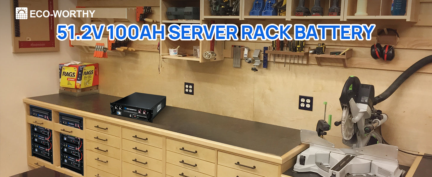 ECO-WORTHY 51.2V 100Ah LiFePO4 Server Rack Battery
