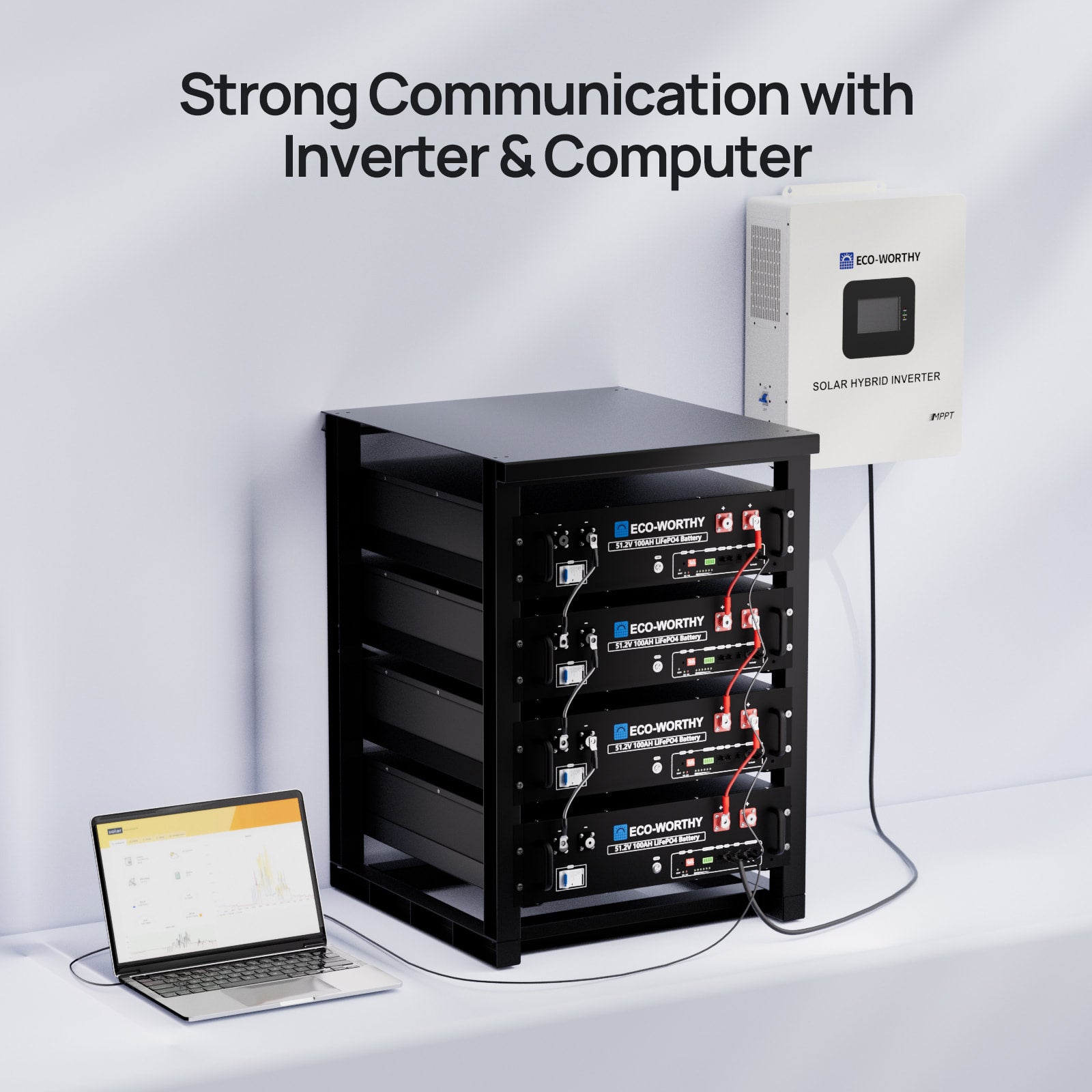 ECO-WORTHY 51.2V 100Ah LiFePO4 Server Rack Battery:economical choice for home energy supply.