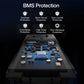 BMS Protection circuit board with various protection features on a dark background