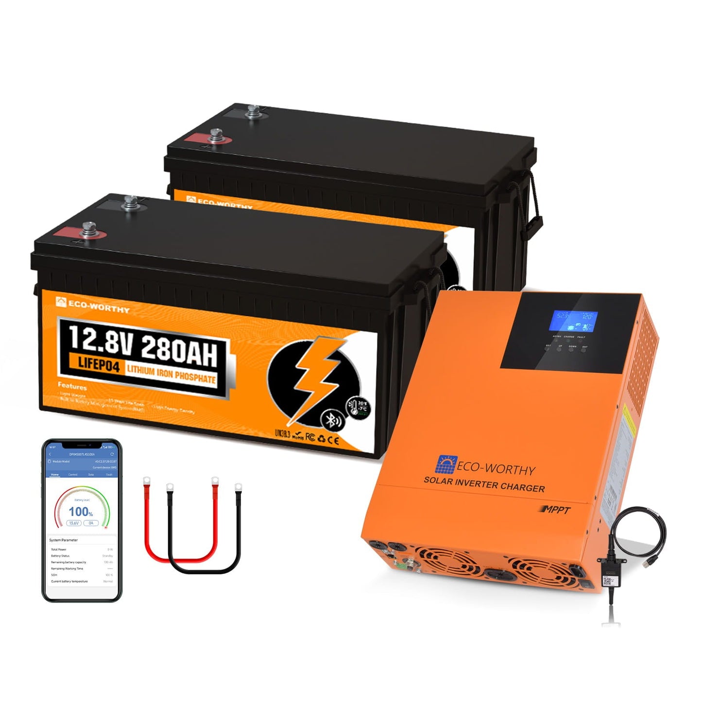 LiFePO4 12V 280Ah Lithium Iron Phosphate Battery With Bluetooth And Low - temperature Protection - lithium battery