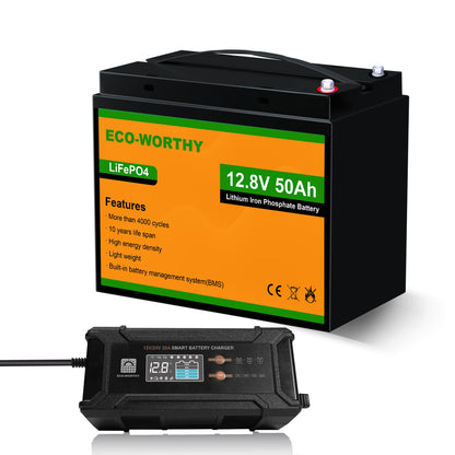 LiFePO4 12V 50Ah Lithium Iron Phosphate Battery - lithium battery