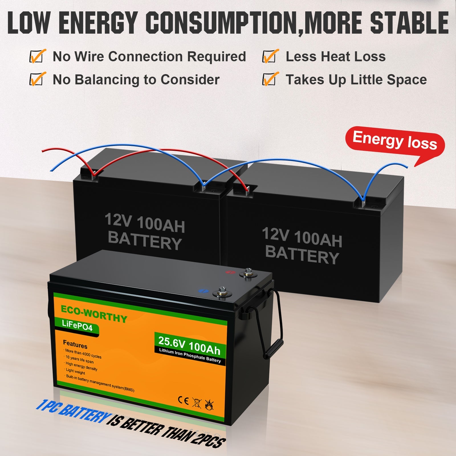 LiFePO4 24V 100Ah Lithium Iron Phosphate Battery - lithium battery