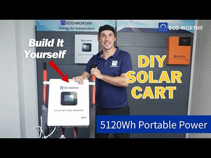 Eco-Worthy 5kW Home Backup Solar Power Bundle | 51.2V 100Ah LiFePO4 Battery and 5000W AIO Inverter