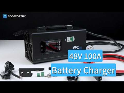 Eco-Worthy EC100 48V 100A Battery Charger | 5.78KW Max Output | Soft Start |120V 240V AC Input