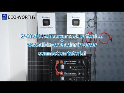 Eco-Worthy 10kW Complete Off-grid Solar Power Kit | 4680W PV Input | 120VAC/240VAC Split Phase Output | 20.48kWh Battery Capacity