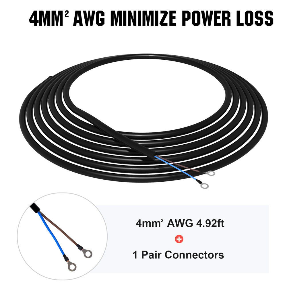 11AWG Battery to Controller Tray Cable with Battery Rings - wirings