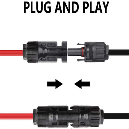 12AWG 16.4FT Solar Extension Cables Wires with Female and Male MC4 Connectors - wirings