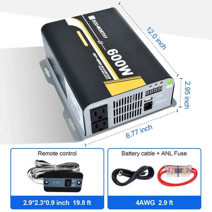 600W Off Grid Pure Sine Wave Inverter 12V to 110V - Inverter