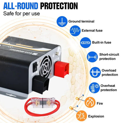 600W Off Grid Pure Sine Wave Inverter 12V to 110V - Inverter