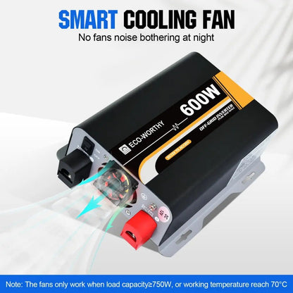 600W Off Grid Pure Sine Wave Inverter 12V to 110V - Inverter