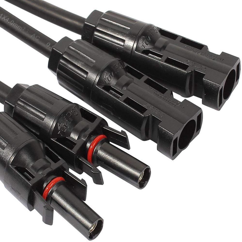 12AWG 16.4FT Solar Extension Cables Wires with Female and Male MC4  Connectors