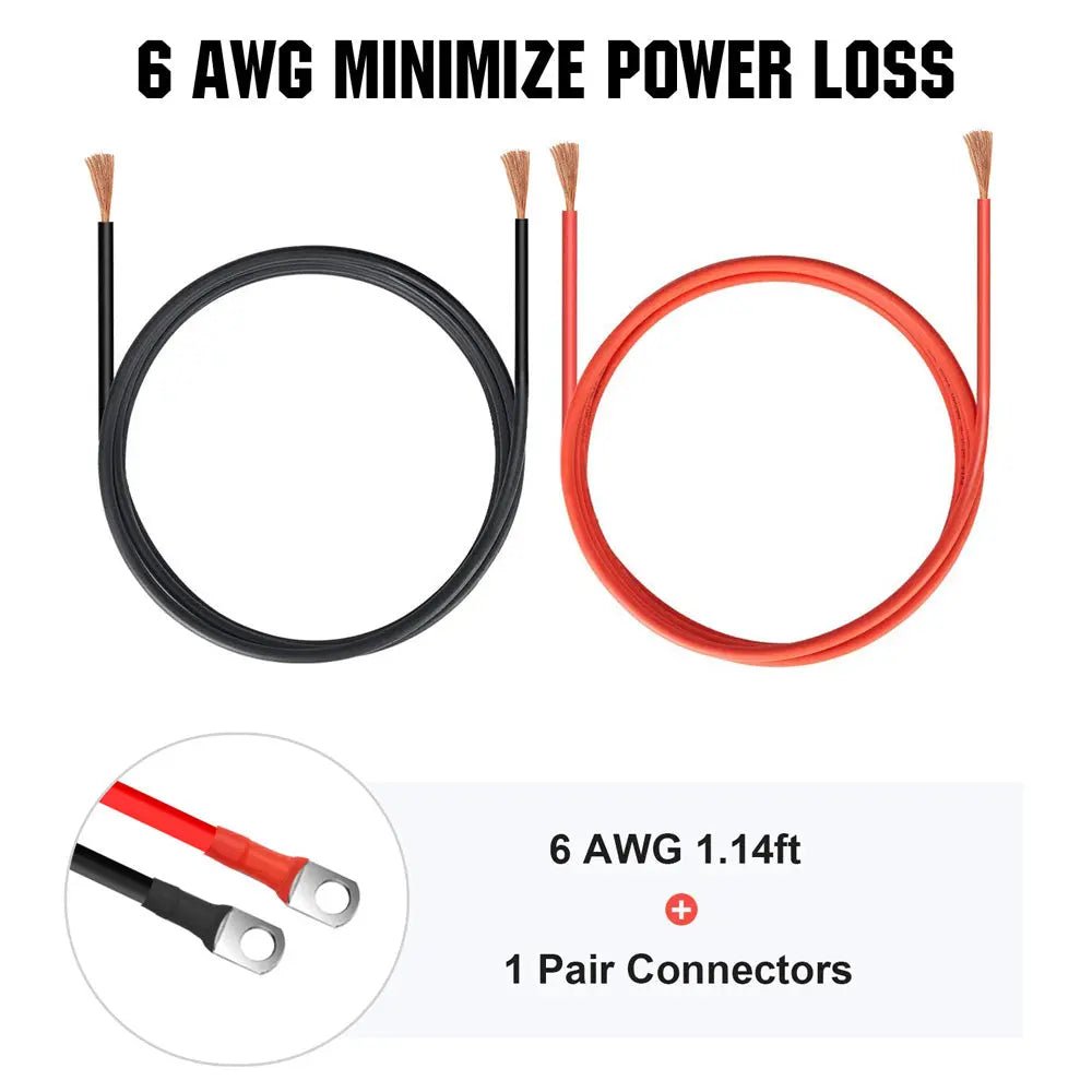 6AWG (16mm²) 13 Inch Battery Interconnect Cable - wirings