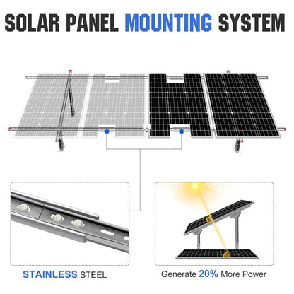 Adjustable Multi - Piece Solar Panel Mounting Brackets for 1 - 4 Pieces of Solar Panels - mounting brackets