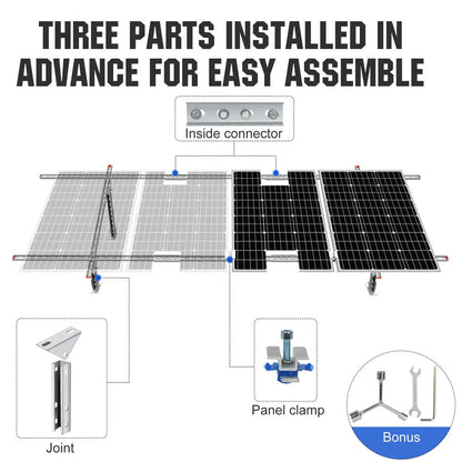 Adjustable Multi - Piece Solar Panel Mounting Brackets for 1 - 4 Pieces of Solar Panels - mounting brackets