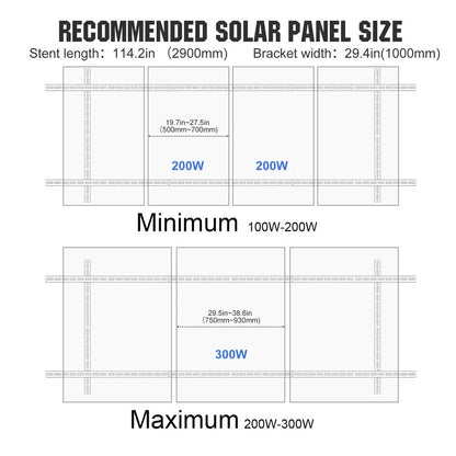 Adjustable Multi - Piece Solar Panel Mounting Brackets for 1 - 4 Pieces of Solar Panels - mounting brackets