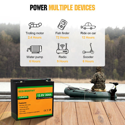 LiFePO4 12V 30Ah Lithium Iron Phosphate Battery - lithium battery